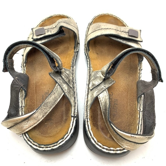 NAOT Leather Gold Sandals Shoes Ankle Strap sz 41 - Picture 11 of 16